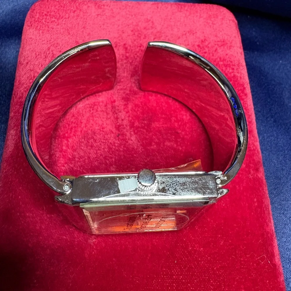 Joan Rivers Classic Contemporary Watch Silver Wide Band